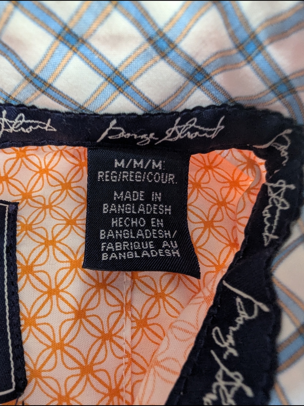 Wrangler George Strait Collection Shirt  Button Up Western Orange/White Men's M - Picture 7 of 11
